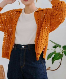 CPCM | 襟付きメッシュニットカーディガン(カーディガン/ボレロ)