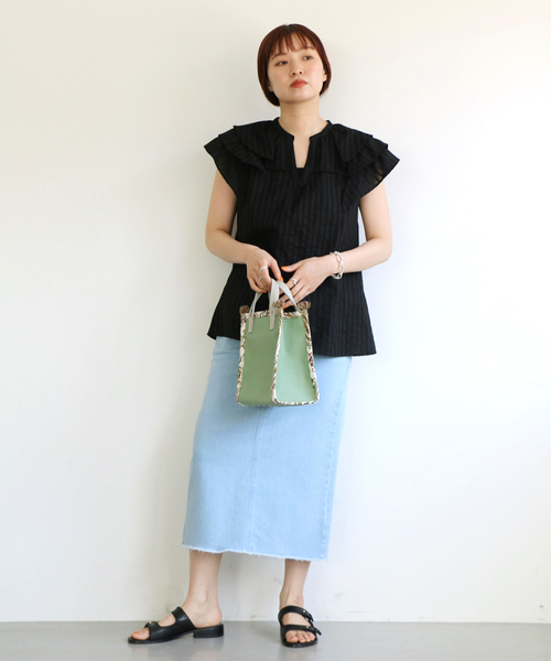 IENA（イエナ）の「【A VACATION/ア ヴァケーション】CARAMEL MESH（ハンドバッグ・レディース・グリーン/ブラウン・FREE）」の13枚目の写真