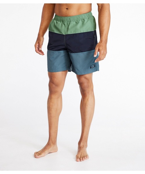L.L.Bean（エルエルビーン）の「クラシック・サプレックス・スポーツ・ショーツ、8インチ　カラーブロック 米国フィット・レギュラー（水着・メンズ・イエロー系その他・MEDIUM/LARGE/SMALL）」の2枚目の写真