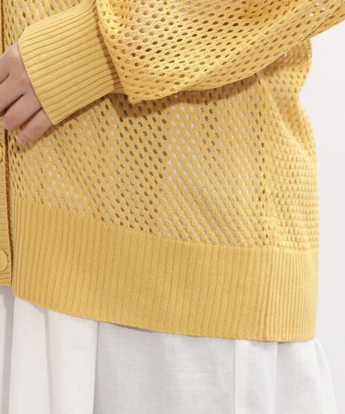 SHOO・LA・RUE(シューラルー)の「◆リネンタッチメッシュカーディガン(カーディガン/ボレロ・レディース・ブラック/オフホワイト/イエロー・00)」の9枚目の写真