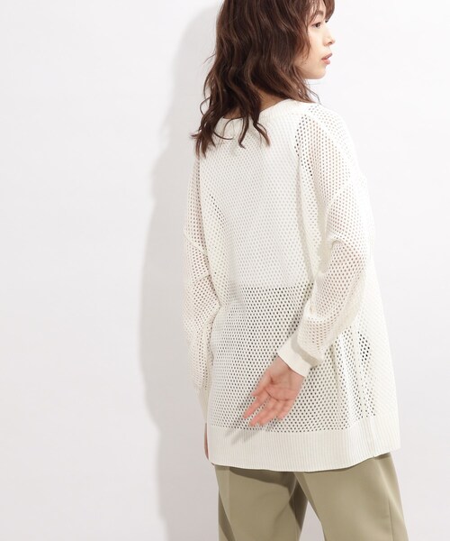 SHOO・LA・RUE(シューラルー)の「◆リネンタッチメッシュカーディガン(カーディガン/ボレロ・レディース・ブラック/オフホワイト/イエロー・00)」の13枚目の写真