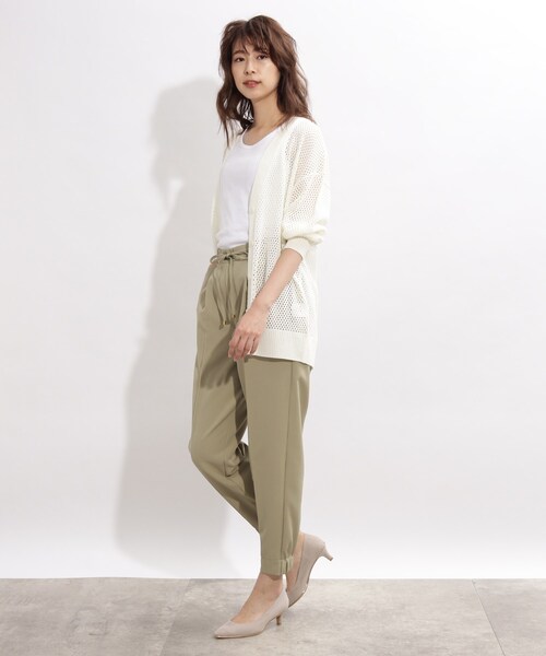 SHOO・LA・RUE(シューラルー)の「◆リネンタッチメッシュカーディガン(カーディガン/ボレロ・レディース・ブラック/オフホワイト/イエロー・00)」の14枚目の写真