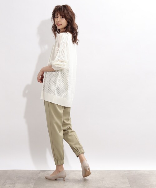 SHOO・LA・RUE(シューラルー)の「◆リネンタッチメッシュカーディガン(カーディガン/ボレロ・レディース・ブラック/オフホワイト/イエロー・00)」の15枚目の写真