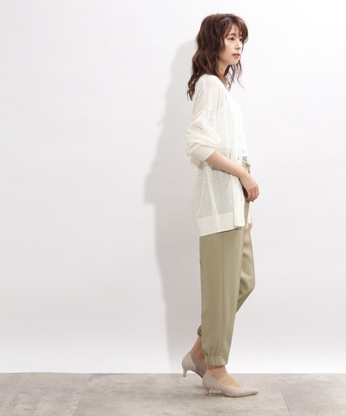 SHOO・LA・RUE(シューラルー)の「◆リネンタッチメッシュカーディガン(カーディガン/ボレロ・レディース・ブラック/オフホワイト/イエロー・00)」の16枚目の写真