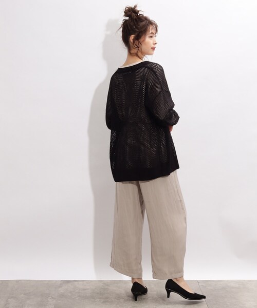 SHOO・LA・RUE(シューラルー)の「◆リネンタッチメッシュカーディガン(カーディガン/ボレロ・レディース・ブラック/オフホワイト/イエロー・00)」の22枚目の写真