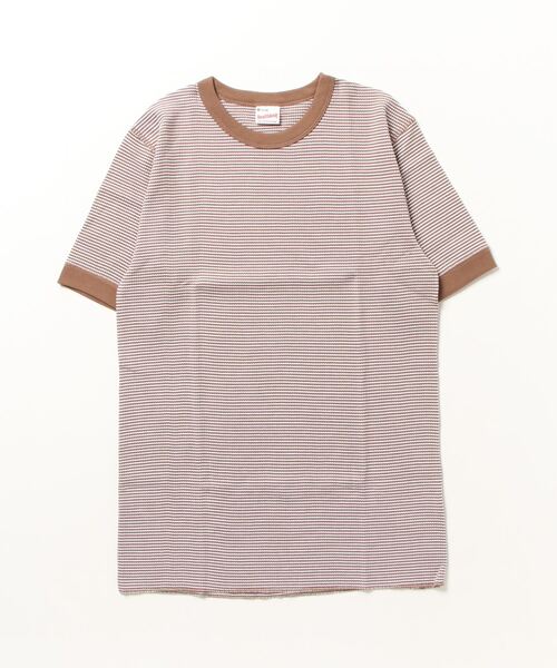 Healthknit(ヘルスニット)の「【Healthknit】クルーネックワッフル半袖パックTEEシャツ サーマル半袖パックTシャツ 602S(Tシャツ/カットソー・メンズ・ホワイト/ブラック/ネイビー/レッド/ブルー/ブラック系その他2/ブラウン/グリーン/ピンク/イエロー/ロイヤルブルー・M/L/XL)」の4枚目の写真