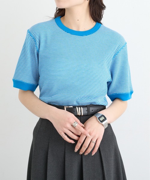 Healthknit(ヘルスニット)の「【Healthknit】クルーネックワッフル半袖パックTEEシャツ サーマル半袖パックTシャツ 602S(Tシャツ/カットソー・メンズ・ホワイト/ブラック/ネイビー/レッド/ブルー/ブラック系その他2/ブラウン/グリーン/ピンク/イエロー/ロイヤルブルー・M/L/XL)」の8枚目の写真