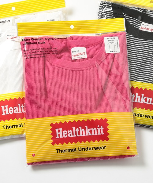 Healthknit(ヘルスニット)の「【Healthknit】クルーネックワッフル半袖パックTEEシャツ サーマル半袖パックTシャツ 602S(Tシャツ/カットソー・メンズ・ホワイト/ブラック/ネイビー/レッド/ブルー/ブラック系その他2/ブラウン/グリーン/ピンク/イエロー/ロイヤルブルー・M/L/XL)」の10枚目の写真