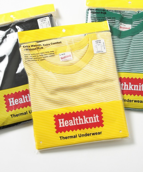 Healthknit(ヘルスニット)の「【Healthknit】クルーネックワッフル半袖パックTEEシャツ サーマル半袖パックTシャツ 602S(Tシャツ/カットソー・メンズ・ホワイト/ブラック/ネイビー/レッド/ブルー/ブラック系その他2/ブラウン/グリーン/ピンク/イエロー/ロイヤルブルー・M/L/XL)」の9枚目の写真