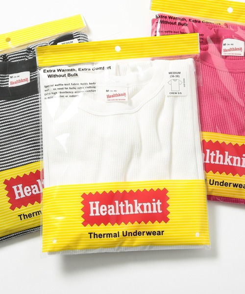 Healthknit(ヘルスニット)の「【Healthknit】クルーネックワッフル半袖パックTEEシャツ サーマル半袖パックTシャツ 602S(Tシャツ/カットソー・メンズ・ホワイト/ブラック/ネイビー/レッド/ブルー/ブラック系その他2/ブラウン/グリーン/ピンク/イエロー/ロイヤルブルー・M/L/XL)」の17枚目の写真