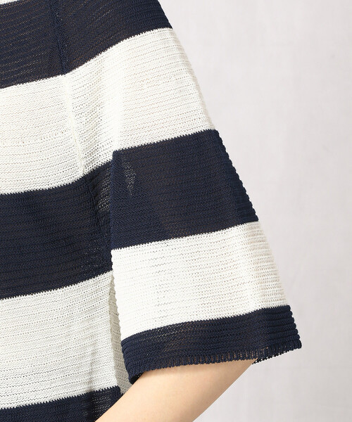 Comme　Ca　Mature（コムサマチュア）の「＜ウォッシャブル＞求心編みニット（ニット/セーター・レディース・ベージュ×ブラック/ホワイト×ネイビー/ベージュ・FREE）」の12枚目の写真