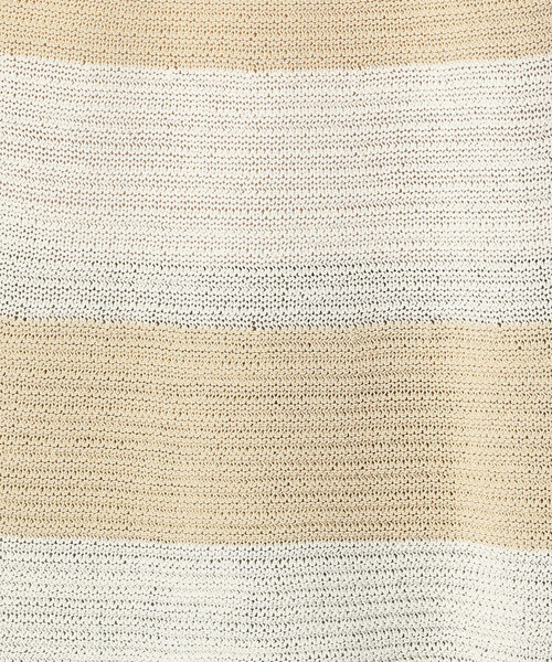Comme　Ca　Mature（コムサマチュア）の「＜ウォッシャブル＞求心編みニット（ニット/セーター・レディース・ベージュ×ブラック/ホワイト×ネイビー/ベージュ・FREE）」の8枚目の写真
