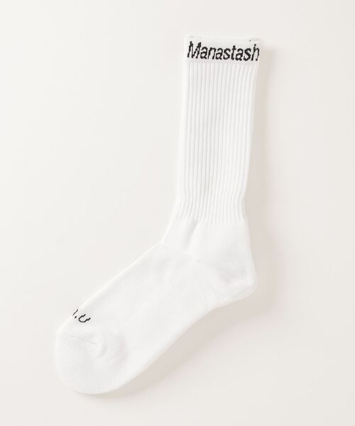 MANASTASH(マナスタッシュ)の「MANASTASH N.A.U/マナスタッシュエスエーユー N.A.U SOCKS ソックス(ソックス/靴下・メンズ・ホワイト/ブラック/グレー・FREE)」の1枚目の写真
