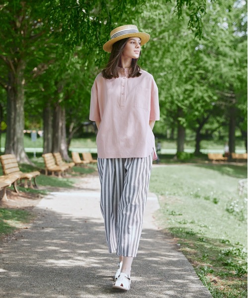 EDIT Gris（エディットグリ）の「ストライプサーカスパンツ        　　 セットアップ着用可能　　FUDGE掲載商品（その他パンツ・レディース・ブラック/ベージュ・FREE）」の6枚目の写真