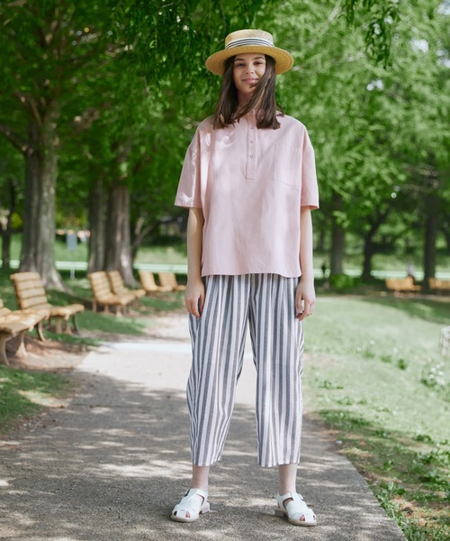 EDIT Gris（エディットグリ）の「ストライプサーカスパンツ        　　 セットアップ着用可能　　FUDGE掲載商品（その他パンツ・レディース・ブラック/ベージュ・FREE）」の5枚目の写真