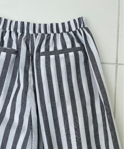 EDIT Gris（エディットグリ）の「ストライプサーカスパンツ        　　 セットアップ着用可能　　FUDGE掲載商品（その他パンツ・レディース・ブラック/ベージュ・FREE）」の11枚目の写真
