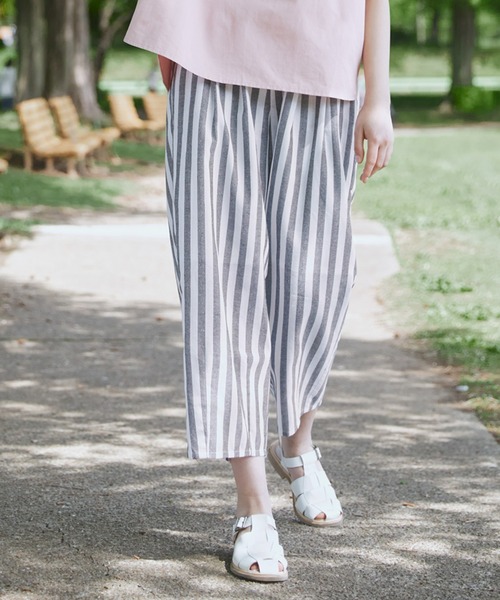 EDIT Gris（エディットグリ）の「ストライプサーカスパンツ        　　 セットアップ着用可能　　FUDGE掲載商品（その他パンツ・レディース・ブラック/ベージュ・FREE）」の10枚目の写真