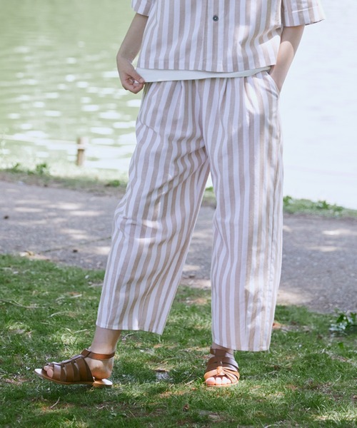 EDIT Gris（エディットグリ）の「ストライプサーカスパンツ        　　 セットアップ着用可能　　FUDGE掲載商品（その他パンツ・レディース・ブラック/ベージュ・FREE）」の21枚目の写真