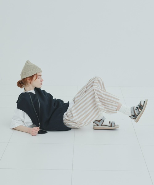 EDIT Gris（エディットグリ）の「ストライプサーカスパンツ        　　 セットアップ着用可能　　FUDGE掲載商品（その他パンツ・レディース・ブラック/ベージュ・FREE）」の17枚目の写真