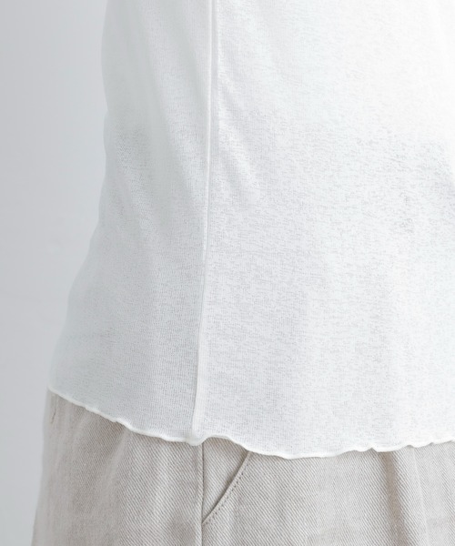 PUAL CE CIN(ピュアルセシン)の「【WEB限定】シアーネット半袖ハイネックプルオーバー(Tシャツ/カットソー・レディース・ライトグレー/ブラック/オフホワイト・FREE)」の13枚目の写真