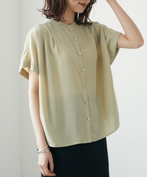 Green　Parks（グリーンパークス）の「・ELENCARE DUE イロイロボタンブラウス（シャツ/ブラウス・レディース・ブラック/オフホワイト/イエロー・FREE）」の3枚目の写真