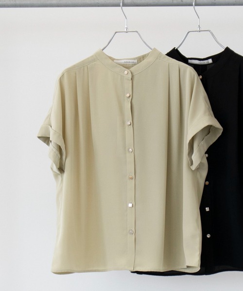 Green　Parks（グリーンパークス）の「・ELENCARE DUE イロイロボタンブラウス（シャツ/ブラウス・レディース・ブラック/オフホワイト/イエロー・FREE）」の4枚目の写真