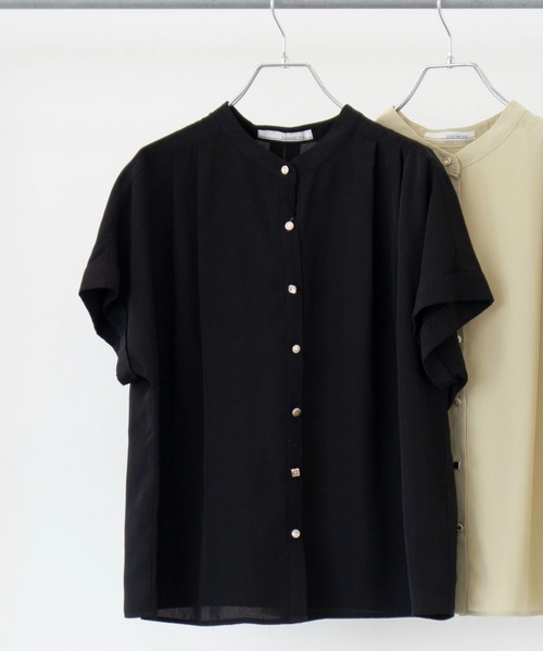 Green　Parks（グリーンパークス）の「・ELENCARE DUE イロイロボタンブラウス（シャツ/ブラウス・レディース・ブラック/オフホワイト/イエロー・FREE）」の5枚目の写真