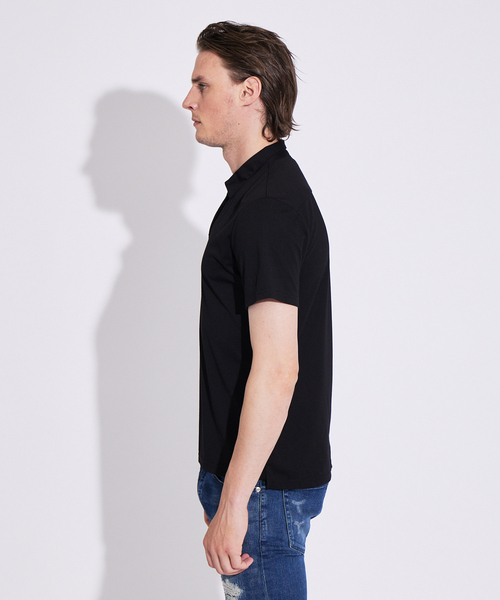 5351 POUR LES HOMMES（ゴーサンゴーイチプールオム）の「【BLANC】スキッパーポロシャツ（ポロシャツ・メンズ・チャコールグレー/ブラック/ネイビー・46/48）」の10枚目の写真