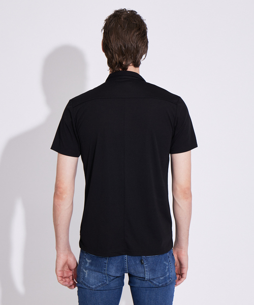 5351 POUR LES HOMMES（ゴーサンゴーイチプールオム）の「【BLANC】スキッパーポロシャツ（ポロシャツ・メンズ・チャコールグレー/ブラック/ネイビー・46/48）」の9枚目の写真