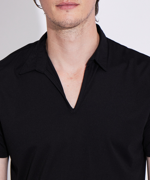 5351 POUR LES HOMMES（ゴーサンゴーイチプールオム）の「【BLANC】スキッパーポロシャツ（ポロシャツ・メンズ・チャコールグレー/ブラック/ネイビー・46/48）」の8枚目の写真