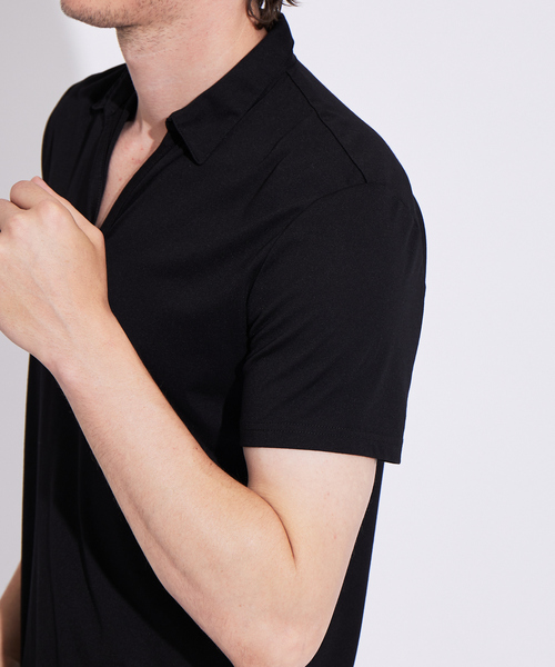 5351 POUR LES HOMMES（ゴーサンゴーイチプールオム）の「【BLANC】スキッパーポロシャツ（ポロシャツ・メンズ・チャコールグレー/ブラック/ネイビー・46/48）」の7枚目の写真