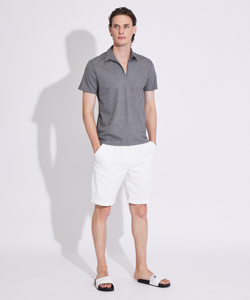 5351 POUR LES HOMMES（ゴーサンゴーイチプールオム）の「【BLANC】スキッパーポロシャツ（ポロシャツ・メンズ・チャコールグレー/ブラック/ネイビー・46/48）」の14枚目の写真