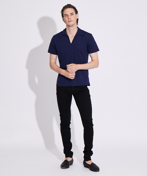 5351 POUR LES HOMMES（ゴーサンゴーイチプールオム）の「【BLANC】スキッパーポロシャツ（ポロシャツ・メンズ・チャコールグレー/ブラック/ネイビー・46/48）」の12枚目の写真