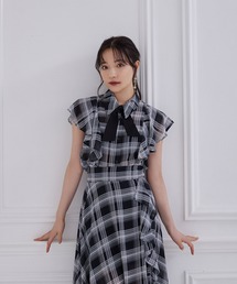 ANDGEEBEE | リボン付チェックブラウス(シャツ/ブラウス)