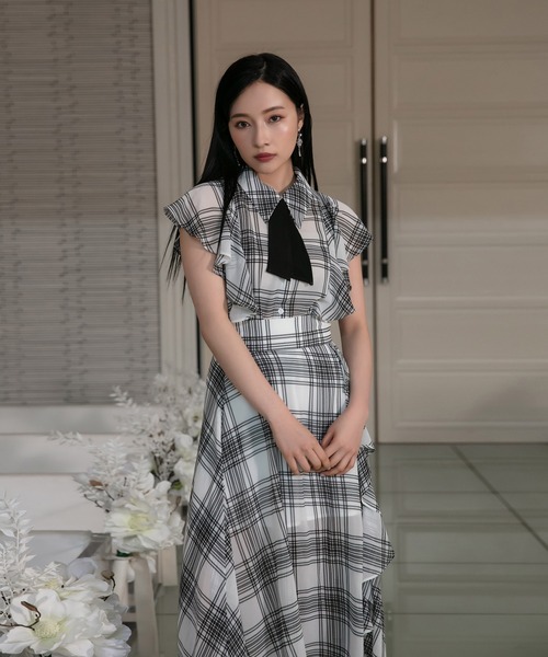 ANDGEEBEE（アンジービー）の「リボン付チェックブラウス（シャツ/ブラウス・レディース・ホワイト/ブラック・MEDIUM）」の18枚目の写真