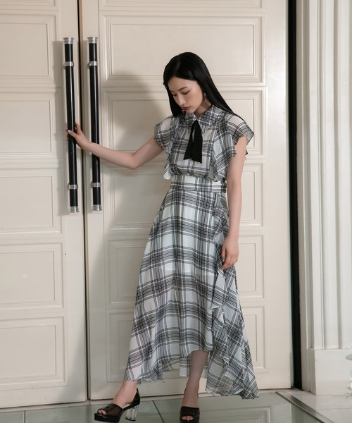 ANDGEEBEE（アンジービー）の「リボン付チェックブラウス（シャツ/ブラウス・レディース・ホワイト/ブラック・MEDIUM）」の15枚目の写真