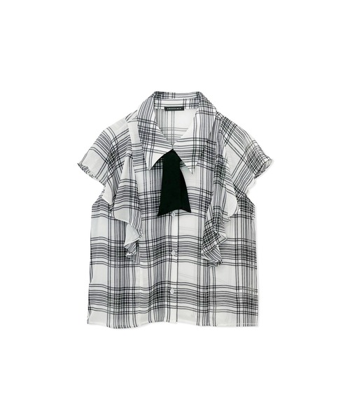 ANDGEEBEE（アンジービー）の「リボン付チェックブラウス（シャツ/ブラウス・レディース・ホワイト/ブラック・MEDIUM）」の13枚目の写真