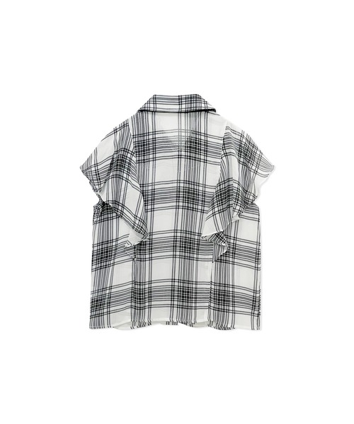 ANDGEEBEE（アンジービー）の「リボン付チェックブラウス（シャツ/ブラウス・レディース・ホワイト/ブラック・MEDIUM）」の8枚目の写真