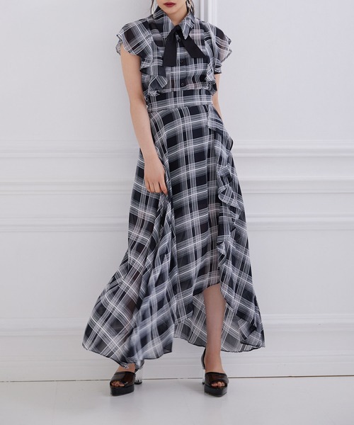 ANDGEEBEE（アンジービー）の「リボン付チェックブラウス（シャツ/ブラウス・レディース・ホワイト/ブラック・MEDIUM）」の22枚目の写真