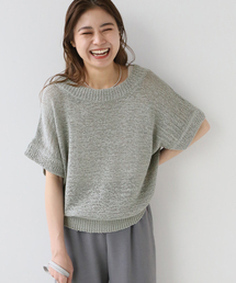 【TORRAZZO DONNA/トラッゾドンナ】Tape Yarn knit Tops:ニット