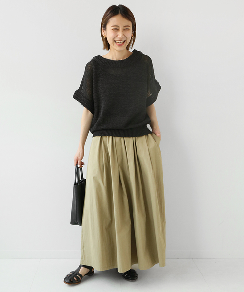 Torrazzo Donna(トラッゾドンナ)の「【TORRAZZO DONNA/トラッゾドンナ】Tape Yarn knit Tops:ニット(ニット/セーター・レディース・ベージュ/グレー/ブラック・FREE)」の5枚目の写真