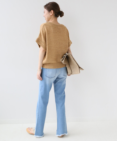 Torrazzo Donna(トラッゾドンナ)の「【TORRAZZO DONNA/トラッゾドンナ】Tape Yarn knit Tops:ニット(ニット/セーター・レディース・ベージュ/グレー/ブラック・FREE)」の19枚目の写真