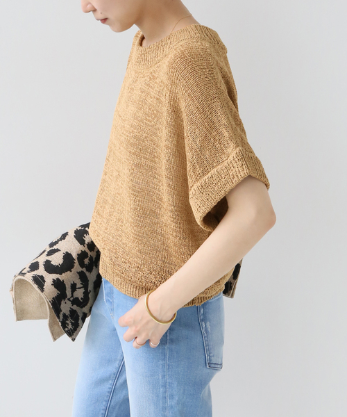 Torrazzo Donna(トラッゾドンナ)の「【TORRAZZO DONNA/トラッゾドンナ】Tape Yarn knit Tops:ニット(ニット/セーター・レディース・ベージュ/グレー/ブラック・FREE)」の16枚目の写真