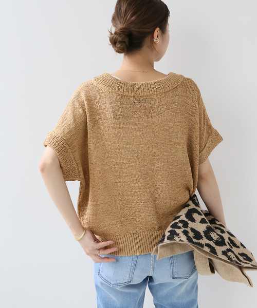 Torrazzo Donna(トラッゾドンナ)の「【TORRAZZO DONNA/トラッゾドンナ】Tape Yarn knit Tops:ニット(ニット/セーター・レディース・ベージュ/グレー/ブラック・FREE)」の13枚目の写真