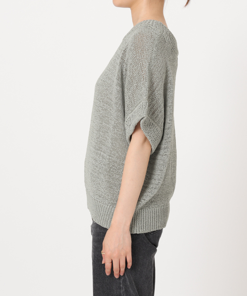 Torrazzo Donna(トラッゾドンナ)の「【TORRAZZO DONNA/トラッゾドンナ】Tape Yarn knit Tops:ニット(ニット/セーター・レディース・ベージュ/グレー/ブラック・FREE)」の10枚目の写真