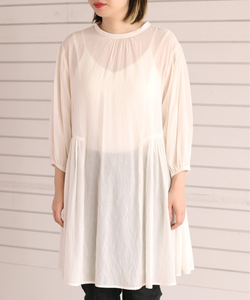 cepo(セポ)の「スリットネック サイドギャザーミニワンピース 2WAY(シャツワンピース・レディース・ブラック/オフホワイト・M)」の16枚目の写真