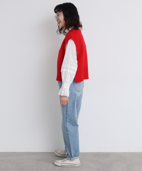 CHILD WOMAN(チャイルドウーマン)の「☆Extrafine merino wool 5GGショートベスト(ベスト・レディース・レッド/ブルー/イエロー/グリーン/アイボリー/オレンジ/ネイビー/パープル・FREE)」の19枚目の写真