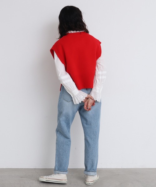 CHILD WOMAN(チャイルドウーマン)の「☆Extrafine merino wool 5GGショートベスト(ベスト・レディース・レッド/ブルー/イエロー/グリーン/アイボリー/オレンジ/ネイビー/パープル・FREE)」の20枚目の写真