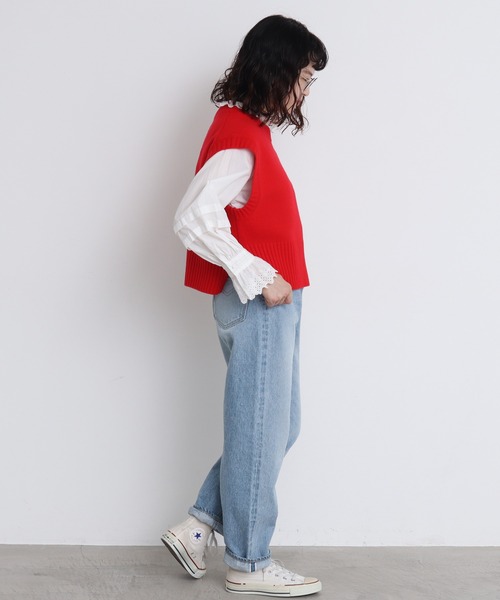 CHILD WOMAN(チャイルドウーマン)の「☆Extrafine merino wool 5GGショートベスト(ベスト・レディース・レッド/ブルー/イエロー/グリーン/アイボリー/オレンジ/ネイビー/パープル・FREE)」の21枚目の写真