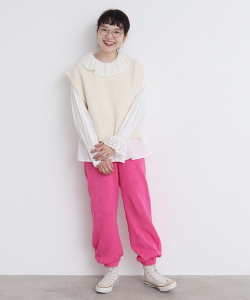 CHILD WOMAN(チャイルドウーマン)の「☆Extrafine merino wool 5GGショートベスト(ベスト・レディース・レッド/ブルー/イエロー/グリーン/アイボリー/オレンジ/ネイビー/パープル・FREE)」の11枚目の写真